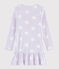 Camisón de niña con lunares de punto violeta LISERON/blanco ECUME