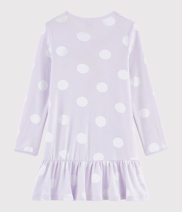 Camis&oacute;n de ni&ntilde;a con lunares de punto violeta/blanco