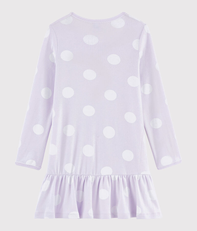 Camis&oacute;n de ni&ntilde;a con lunares de punto violeta/blanco