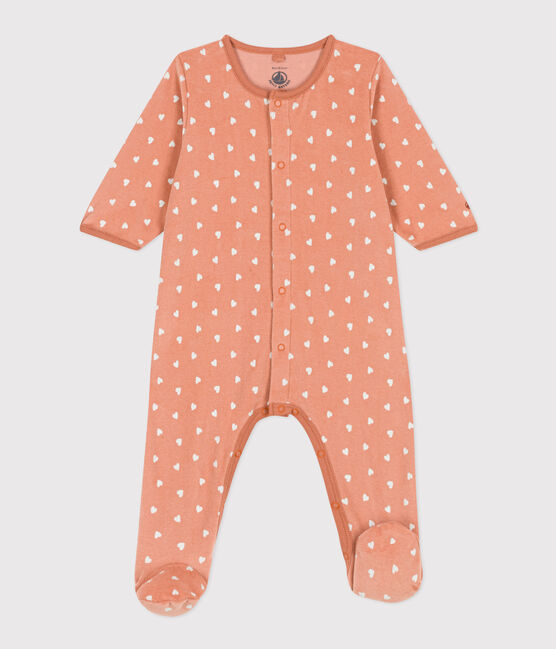 Pijama de terciopelo estampado para bebé SIENNA/ MARSHMALLOW