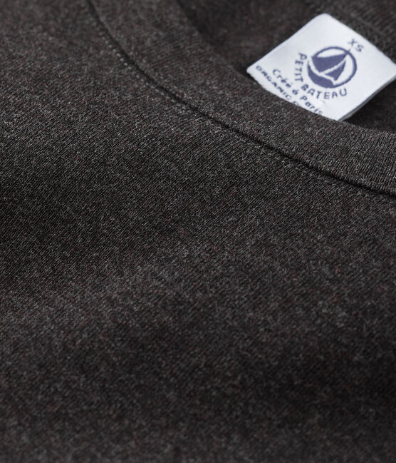 Camiseta L'ICONIQUE con cuello redondo de algodón orgánico de mujer gris CITY CHINE