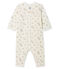Pijama sin pies de punto para bebé niña blanco MARSHMALLOW/blanco MULTICO
