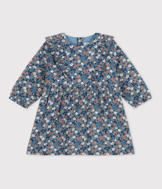 Vestido estampado de manga larga de gasa de algodón para bebé ROVER/ MULTICO
