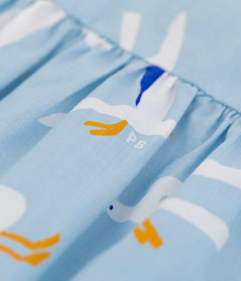 Blusa de manga corta de popelina de beb&eacute; ni&ntilde;a azul/multicolor