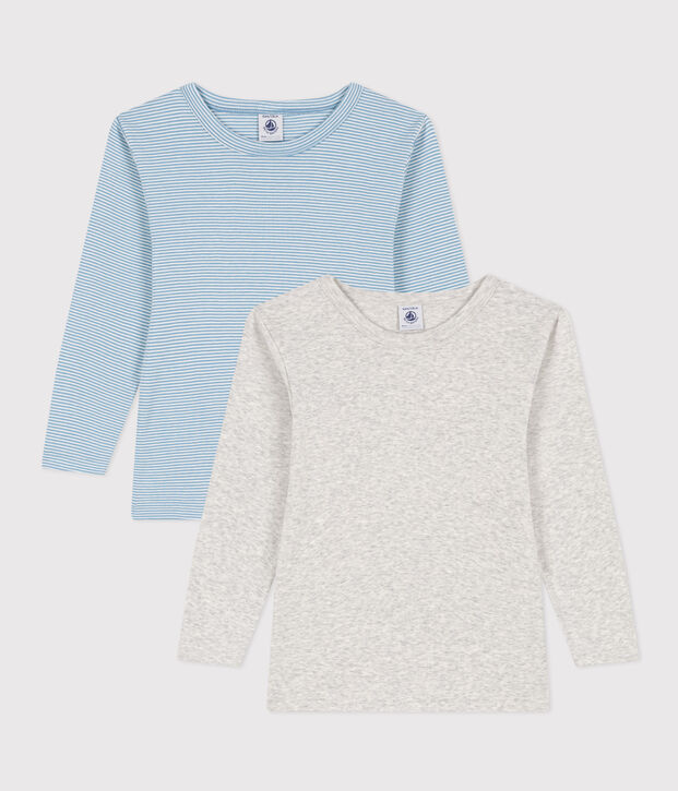 Juego de 2 camisetas de manga larga de algod&oacute;n para ni&ntilde;o multicolor