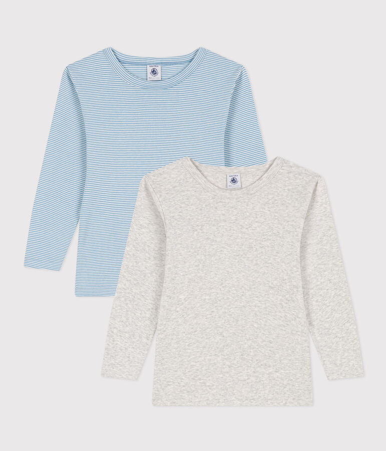 Juego de 2 camisetas de manga larga de algod&oacute;n para ni&ntilde;o multicolor