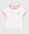 Camiseta infantil lisa de manga corta blanco