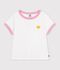 Camiseta infantil lisa de manga corta blanco