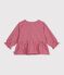 Blusa de algod&oacute;n de manga larga a rayas para beb&eacute; rosa/rosa