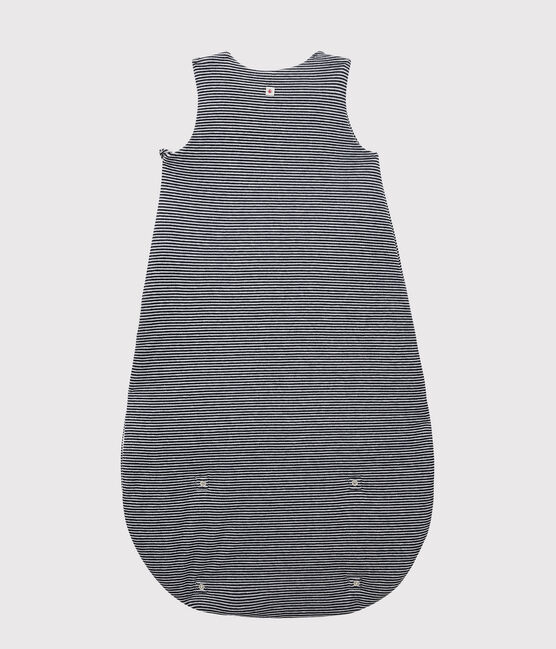 Saco a rayas de bebé de terciopelo de algodón orgánico azul SMOKING/blanco MARSHMALLOW