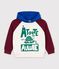 Sudadera infantil de algod&oacute;n con capucha y estampado crudo/multicolor