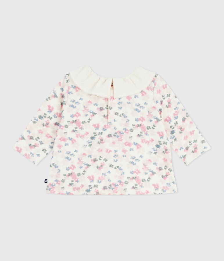 Blusa de algod&oacute;n de manga larga con estampado de flores para beb&eacute; crudo/multicolor