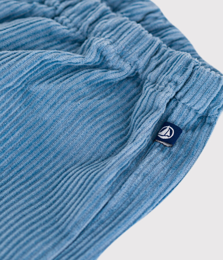 Pantal&oacute;n de pana lisa para beb&eacute; azul