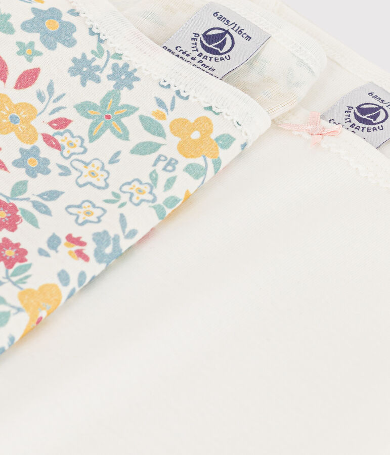 Juego de 2 camisetas de tirantes de algod&oacute;n con flores para ni&ntilde;a multicolor