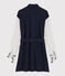 Vestido camisero de mujer Christoph Rumpf x Petit Bateau azul SMOKING/blanco MARSHMALLOW