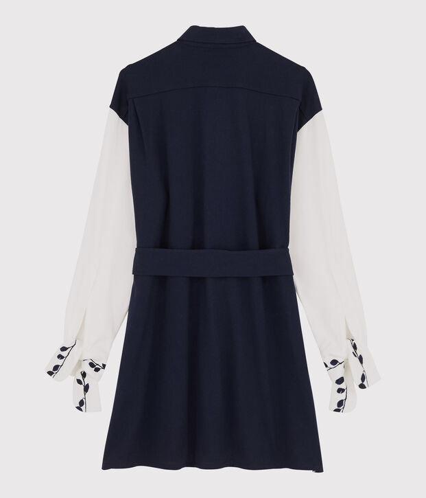 Vestido camisero de mujer Christoph Rumpf x Petit Bateau azul/blanco