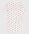 Pijama corto de algodón con flores para mujer blanco MARSHMALLOW/blanco MULTICO