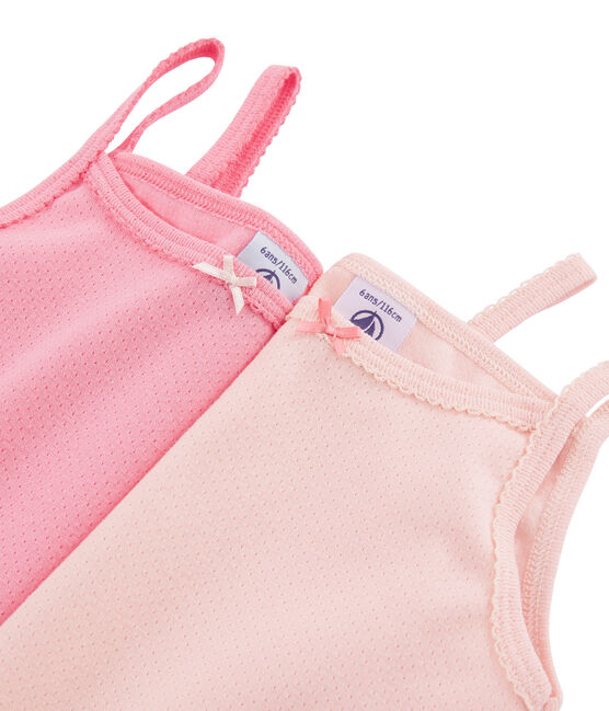 Lote de 2 camisetas de tirantes de colores pastel para niña variante 1
