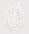Pelele de algodón con estampado de flores campestres para bebé blanco MARSHMALLOW/blanco MULTICO