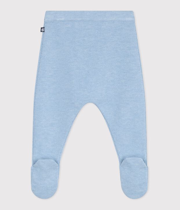 Pantal&oacute;n tricotado de lana y algod&oacute;n para beb&eacute; azul