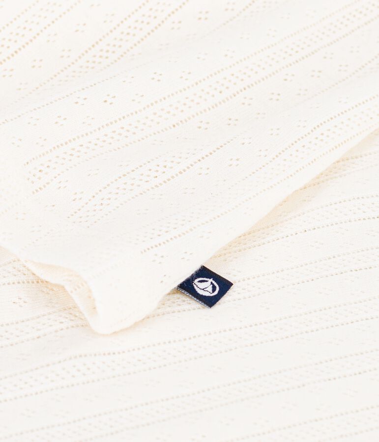 Camiseta lisa de algod&oacute;n de manga corta para mujer crudo