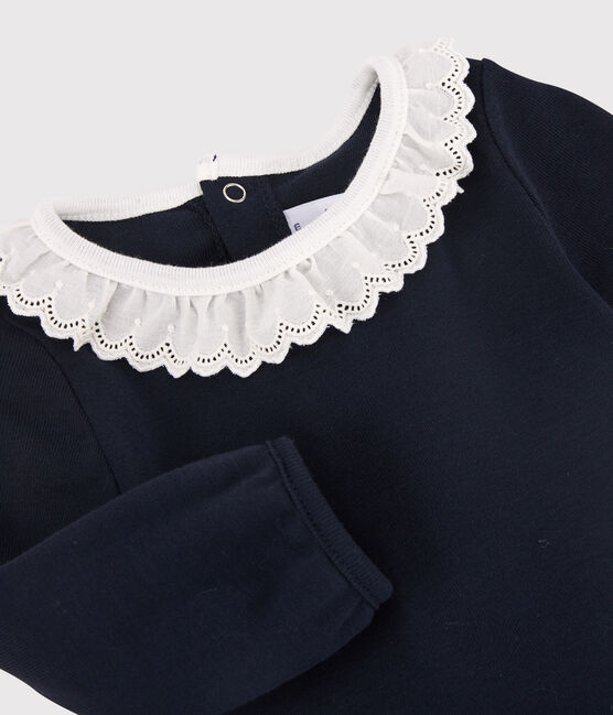 Vestido de manga larga para bebé niña blanco MARSHMALLOW/azul SMOKING
