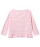 Camiseta de manga tres cuarto rayado rosa BABYLONE/blanco MARSHMALLOW
