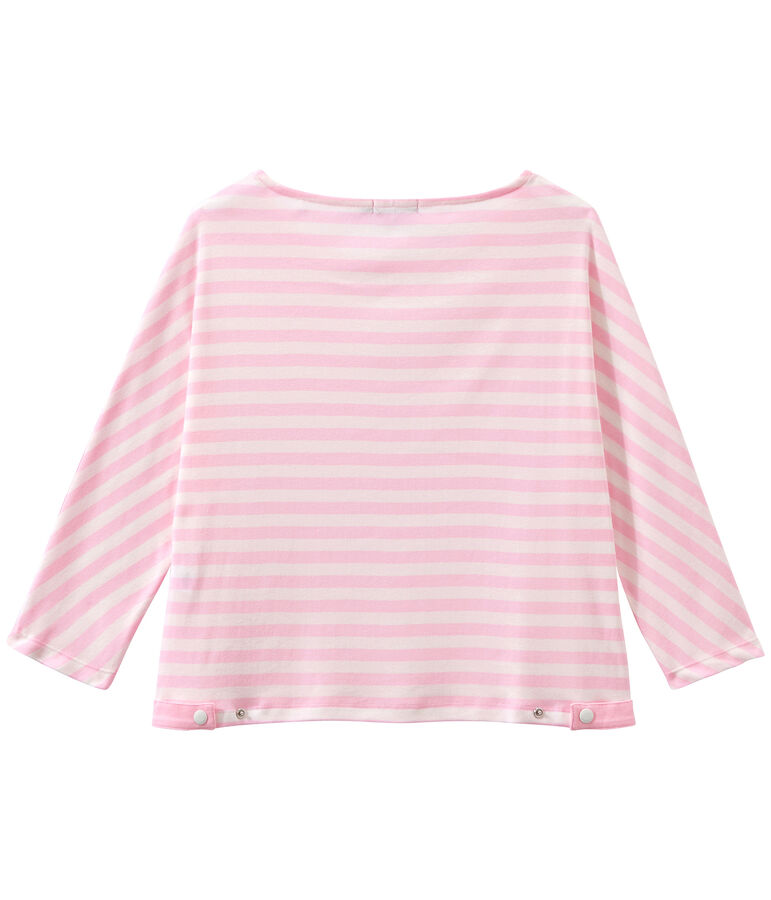 Camiseta de manga tres cuarto rayado rosa BABYLONE/blanco MARSHMALLOW