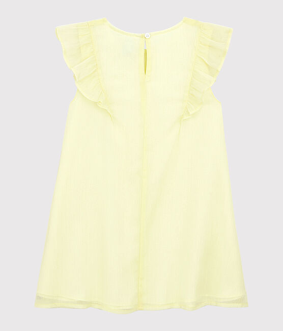 Vestido de celebración de crepé de niña amarillo CITRONEL
