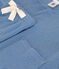 Pijama con pantalón corto y camiseta lisa de algodón calado para mujer azul BEACH