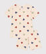 Pijama corto infantil de algodón con estampado de corazón