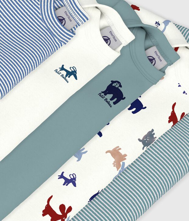 Juego de bodies de algod&oacute;n de manga larga con estampado para beb&eacute; multicolor