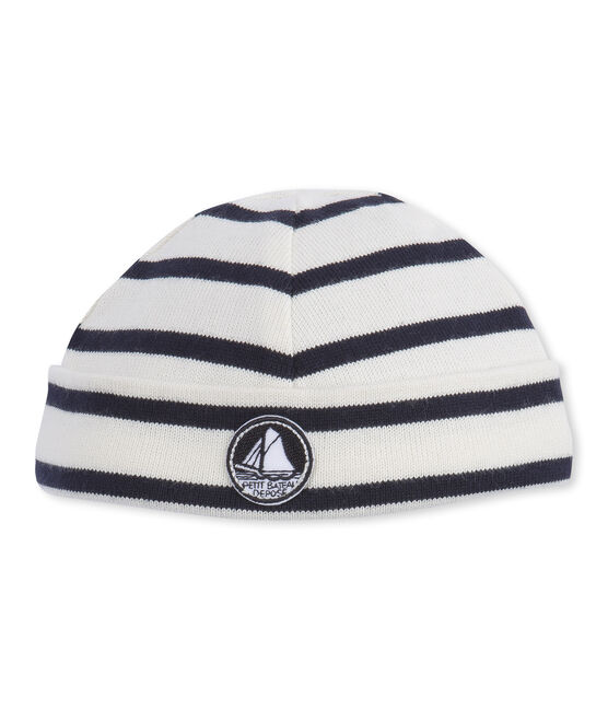 Gorro icónico para bebé niño beige COQUILLE/azul SMOKING