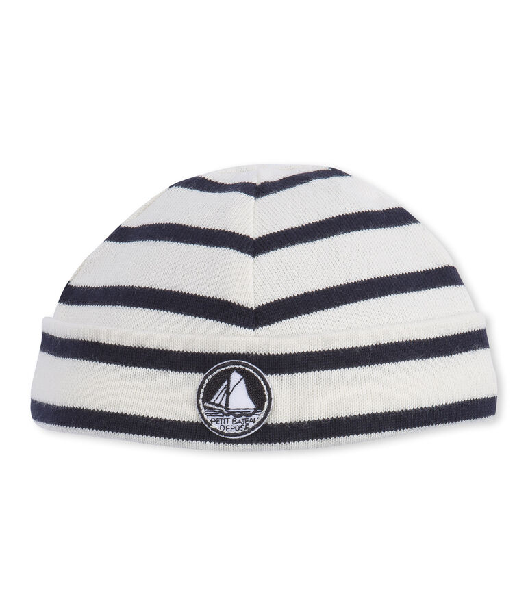 Gorro ic&oacute;nico para beb&eacute; ni&ntilde;o blanco/azul