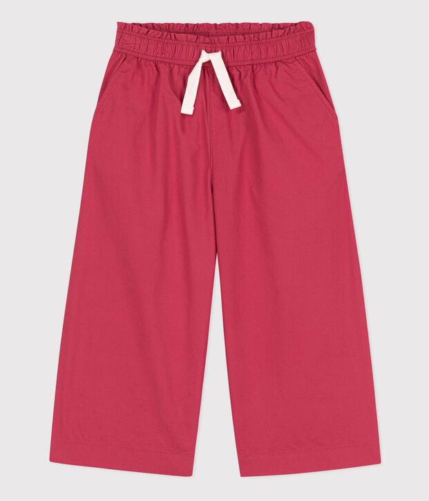 Pantal&oacute;n de sarga de algod&oacute;n para ni&ntilde;a rosa
