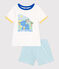 Pijama infantil corto de algodón blanco MARSHMALLOW/blanco MULTICO