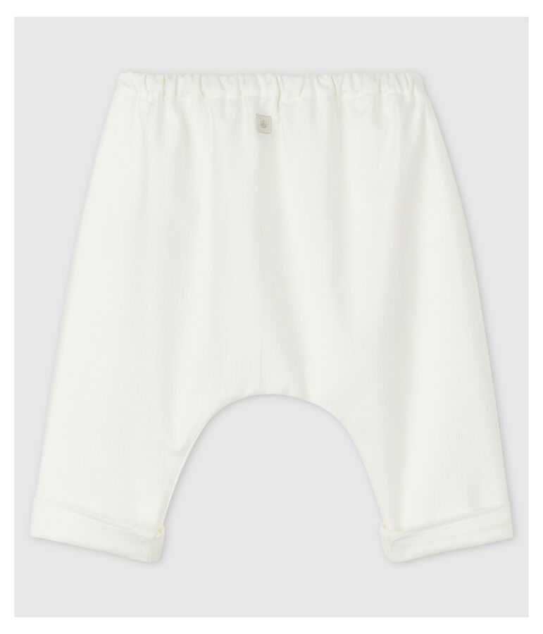 Pantal&oacute;n blanco de beb&eacute; de popelina de algod&oacute;n ecol&oacute;gico blanco