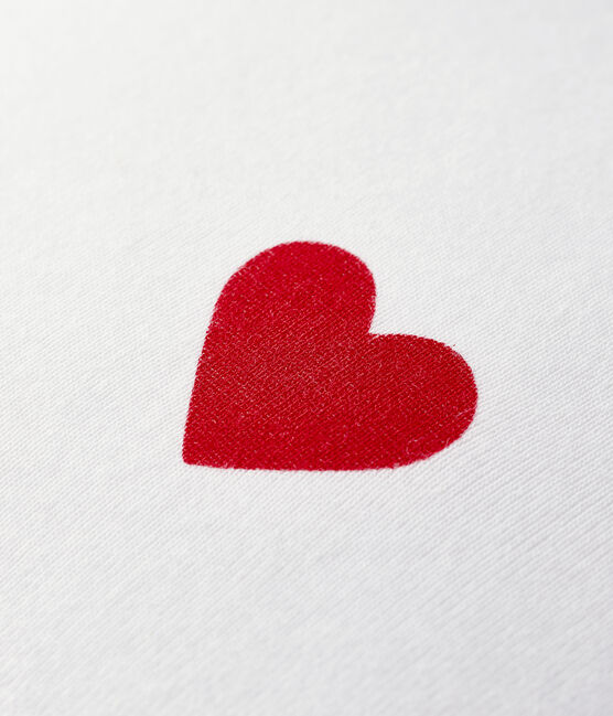 Estuche de algodón orgánico con corazones rojos para Bebé blanco MARSHMALLOW/rojo TERKUIT