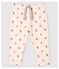 Pantalón estampado de felpa de bebé niña. rosa FLEUR/blanco MULTICO