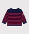 Jersey de lana y algod&oacute;n con rayas marineras para beb&eacute; azul/rojo