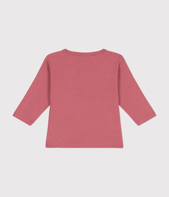 Camiseta de algodón de manga larga para bebé rosa ROSEWOOD
