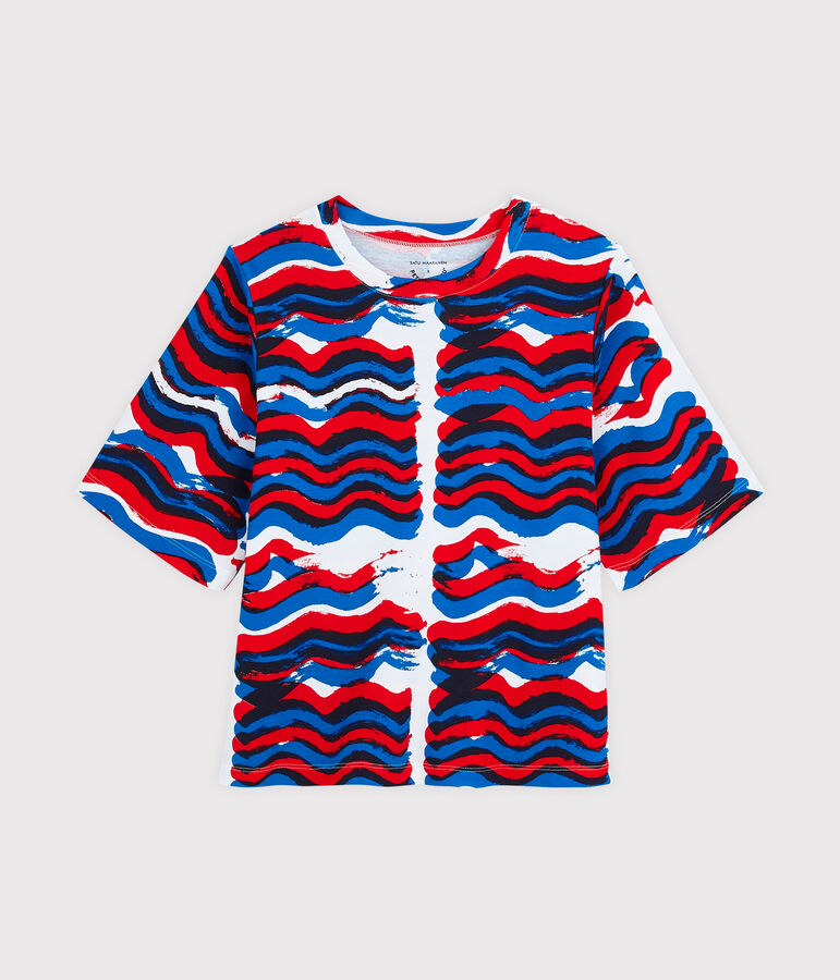 Camiseta reedici&oacute;n Hy&egrave;res de mujer blanco ECUME/blanco MULTICO