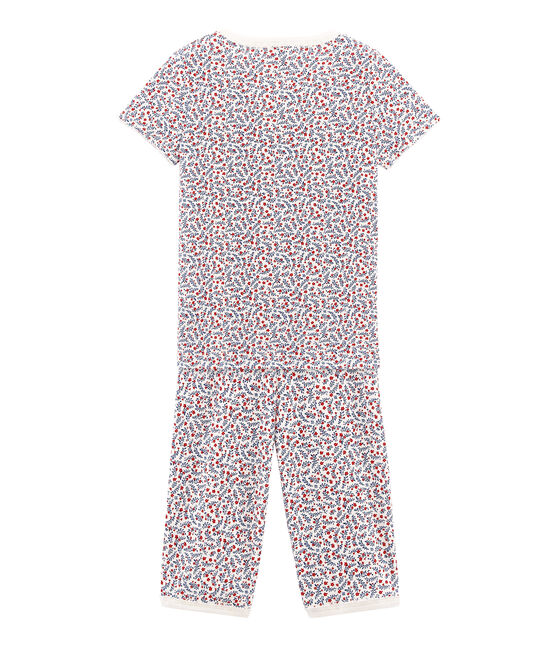 Pijama corto de punto para niña blanco MARSHMALLOW/blanco MULTICO