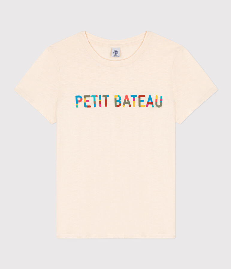 Camiseta LE DROIT de algod&oacute;n con cuello redondo para mujer crudo