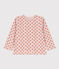 Camiseta de manga larga de algodón de bebé niño rosa SALINE/blanco MULTICO