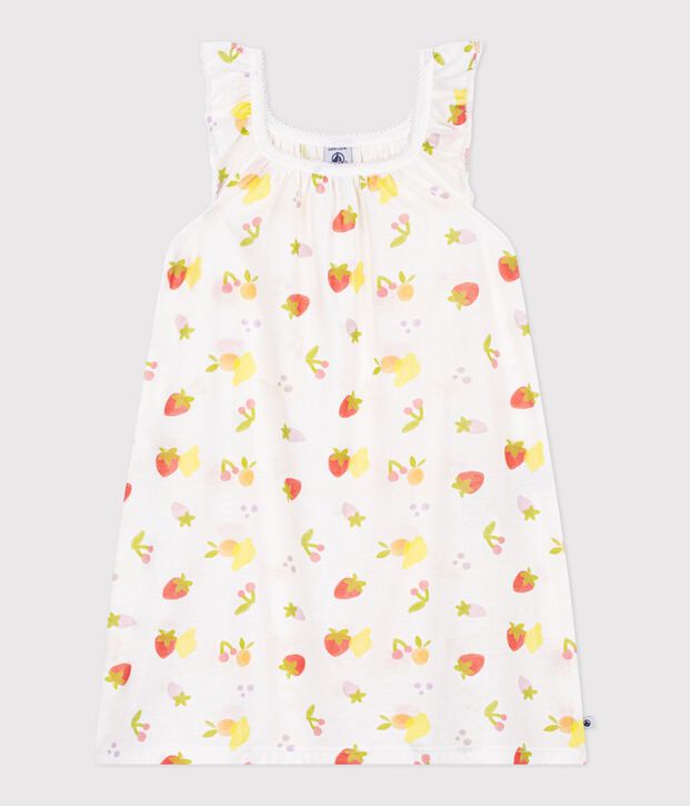 Camis&oacute;n infantil de algod&oacute;n con estampado de frutas blanco/multicolor