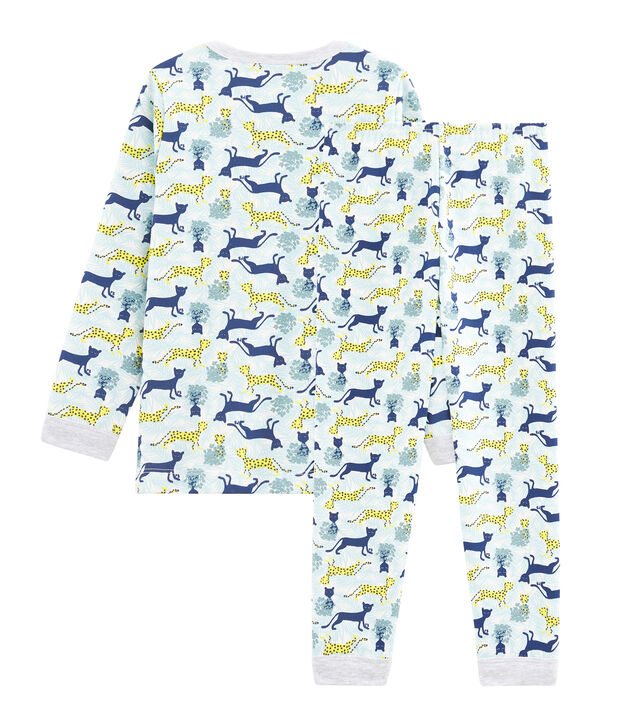 Pijama de mulet&oacute;n para ni&ntilde;o blanco/multicolor