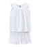 Pijama corto de algodón fino para chica blanco ECUME