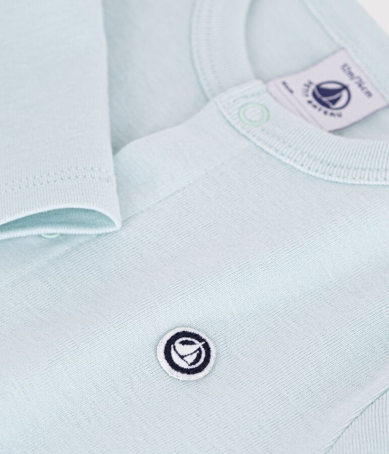 C&aacute;rdigan de algod&oacute;n liso para beb&eacute; azul