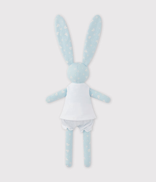Doudou conejito estampado azul/blanco